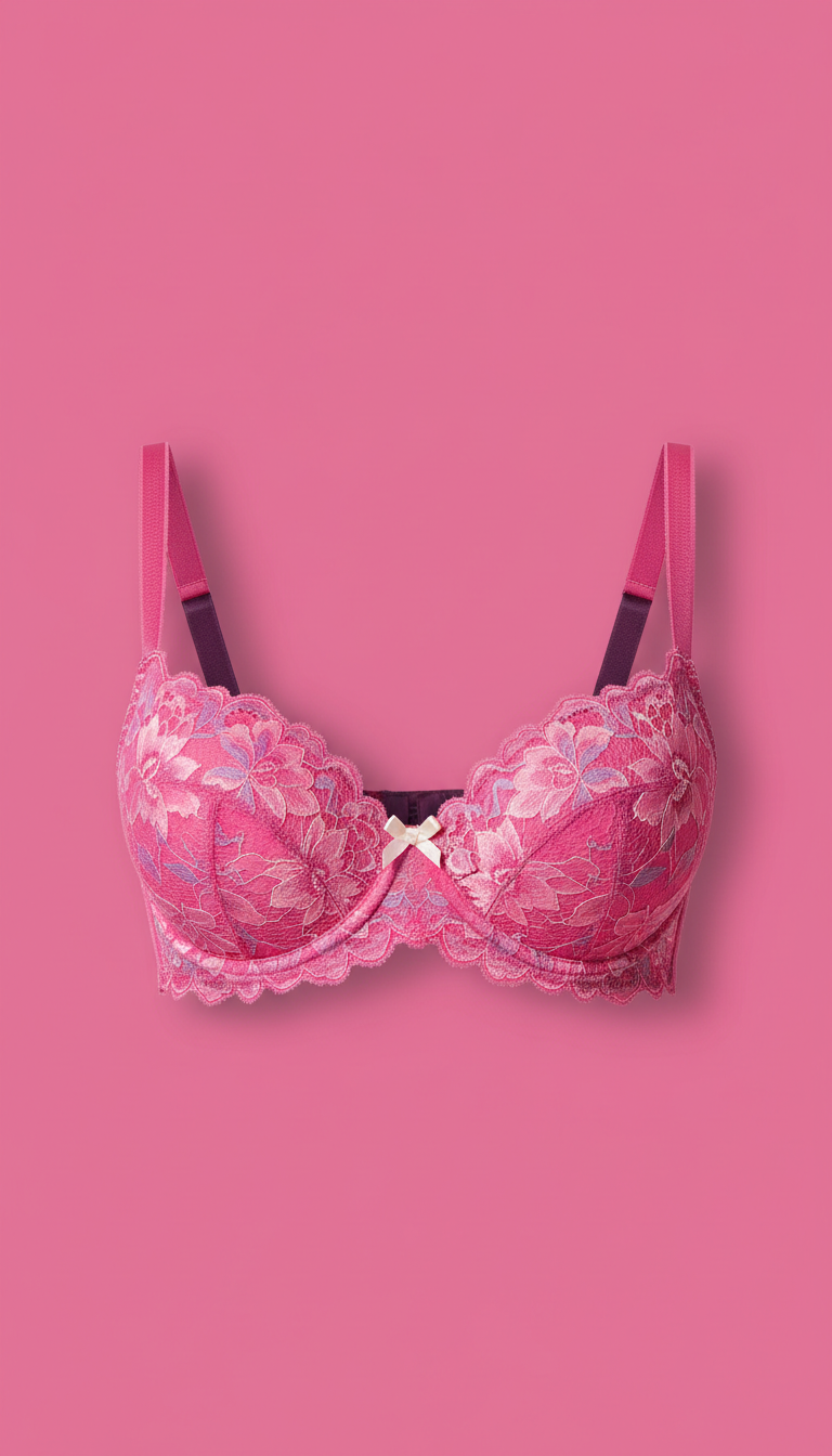 Microfiber Plunge Bra in Hot Pink