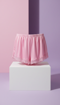 Satin Lounge Shorts With Pockets