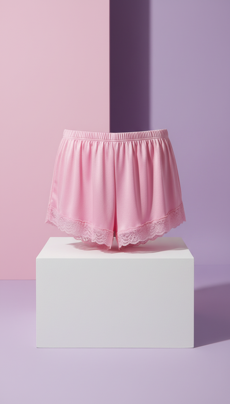Satin Lounge Shorts With Pockets